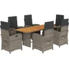 Image de vidaXL - 7-delige - Tuinset - met - kussens - poly - rattan - grijs