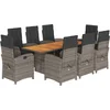 Image de vidaXL - 9-delige - Tuinset - met - kussens - poly - rattan - grijs