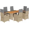 Image de vidaXL - 7-delige - Tuinset - met - kussens - poly - rattan - beige