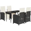 Image de vidaXL - 5-delige - Tuinset - met - kussens - poly - rattan - zwart
