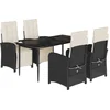 Image de vidaXL - 5-delige - Tuinset - met - kussens - poly - rattan - zwart
