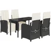 Image de vidaXL - 5-delige - Tuinset - met - kussens - poly - rattan - zwart
