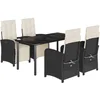 Image de vidaXL - 5-delige - Tuinset - met - kussens - poly - rattan - zwart
