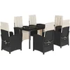 Image de vidaXL - 7-delige - Tuinset - met - kussens - poly - rattan - zwart