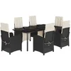 Image de vidaXL - 7-delige - Tuinset - met - kussens - poly - rattan - zwart
