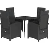 Image de vidaXL - 5-delige - Tuinset - met - kussens - poly - rattan - zwart