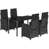 Image de vidaXL - 5-delige - Tuinset - met - kussens - poly - rattan - zwart
