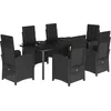 Image de vidaXL - 7-delige - Tuinset - met - kussens - poly - rattan - zwart