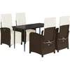 Image de vidaXL - 5-delige - Tuinset - met - kussens - poly - rattan - bruin