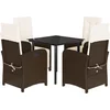 Image de vidaXL - 5-delige - Tuinset - met - kussens - poly - rattan - bruin