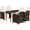Image de vidaXL - 5-delige - Tuinset - met - kussens - poly - rattan - bruin