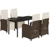 Image de vidaXL - 5-delige - Tuinset - met - kussens - poly - rattan - bruin