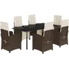 Image de vidaXL - 7-delige - Tuinset - met - kussens - poly - rattan - bruin