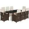 Image de vidaXL - 9-delige - Tuinset - met - kussens - poly - rattan - bruin