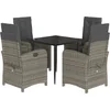 Image de vidaXL - 5-delige - Tuinset - met - kussens - poly - rattan - grijs