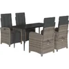 Image de vidaXL - 5-delige - Tuinset - met - kussens - poly - rattan - grijs