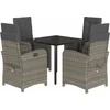 Image de vidaXL - 5-delige - Tuinset - met - kussens - poly - rattan - grijs