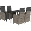 Image de vidaXL - 5-delige - Tuinset - met - kussens - poly - rattan - grijs