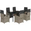 Image de vidaXL - 7-delige - Tuinset - met - kussens - poly - rattan - grijs