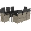 Image de vidaXL - 9-delige - Tuinset - met - kussens - poly - rattan - grijs