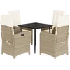 Image de vidaXL - 5-delige - Tuinset - met - kussens - poly - rattan - beige