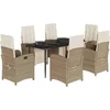 Image de vidaXL - 7-delige - Tuinset - met - kussens - poly - rattan - beige