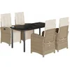 Image de vidaXL - 5-delige - Tuinset - met - kussens - poly - rattan - beige