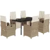 Image de vidaXL - 7-delige - Tuinset - met - kussens - poly - rattan - beige