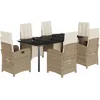Image de vidaXL - 7-delige - Tuinset - met - kussens - poly - rattan - beige
