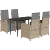 Image de vidaXL - 5-delige - Tuinset - met - kussens - poly - rattan - beige