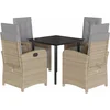 Image de vidaXL - 5-delige - Tuinset - met - kussens - poly - rattan - beige