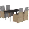 Image de vidaXL - 5-delige - Tuinset - met - kussens - poly - rattan - beige