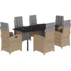 Image de vidaXL - 7-delige - Tuinset - met - kussens - poly - rattan - beige