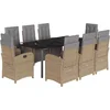 Image de vidaXL - 9-delige - Tuinset - met - kussens - poly - rattan - beige