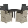 Image de vidaXL - 5-delige - Tuinset - met - kussens - poly - rattan - lichtgrijs