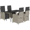 Image de vidaXL - 5-delige - Tuinset - met - kussens - poly - rattan - lichtgrijs