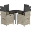 Image de vidaXL - 5-delige - Tuinset - met - kussens - poly - rattan - lichtgrijs