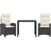 Image de vidaXL - 3-delige - Tuinset - met - kussens - poly - rattan - zwart