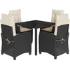 Image de vidaXL - 5-delige - Tuinset - met - kussens - poly - rattan - zwart