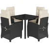 Image de vidaXL - 5-delige - Tuinset - met - kussens - poly - rattan - zwart