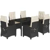 Image de vidaXL - 7-delige - Tuinset - met - kussens - poly - rattan - zwart