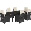 Image de vidaXL - 7-delige - Tuinset - met - kussens - poly - rattan - zwart