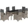 Image de vidaXL - 7-delige - Tuinset - met - kussens - poly - rattan - grijs