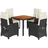 Image de vidaXL - 5-delige - Tuinset - met - kussens - poly - rattan - zwart