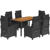 Image de vidaXL - 7-delige - Tuinset - met - kussens - poly - rattan - zwart