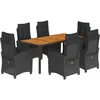 Image de vidaXL - 7-delige - Tuinset - met - kussens - poly - rattan - zwart