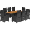 Image de vidaXL - 9-delige - Tuinset - poly - rattan - zwart