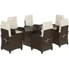 Image de vidaXL - 7-delige - Tuinset - met - kussens - poly - rattan - bruin