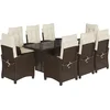 Image de vidaXL - 9-delige - Tuinset - met - kussens - poly - rattan - bruin