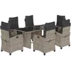 Image de vidaXL - 7-delige - Tuinset - met - kussens - poly - rattan - grijs